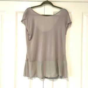 Club Monaco Grey T Shirt Short Open Neckline Lowered Back